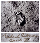 Michael Collins Signed 20 x 16 Photo of the First Footprint Upon the Moon